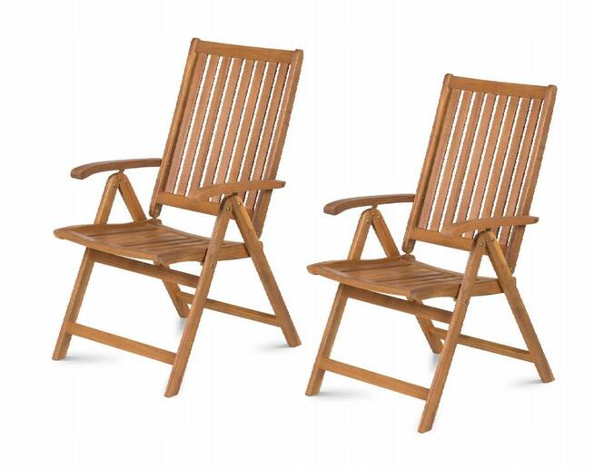 Krzesła ogrodowe drewniane AKACJA 2 sztuki Zestaw