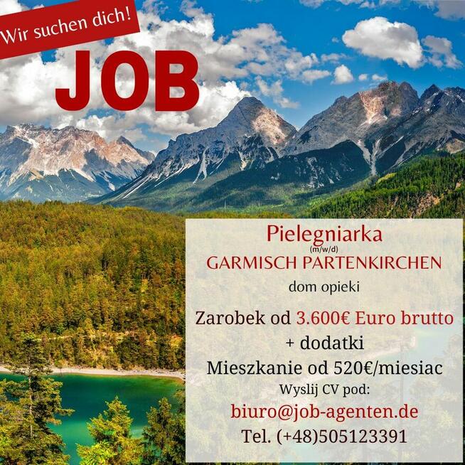 Pielęgniarka oferta pracy Garmisch-Partenkirchen, mieszkanie