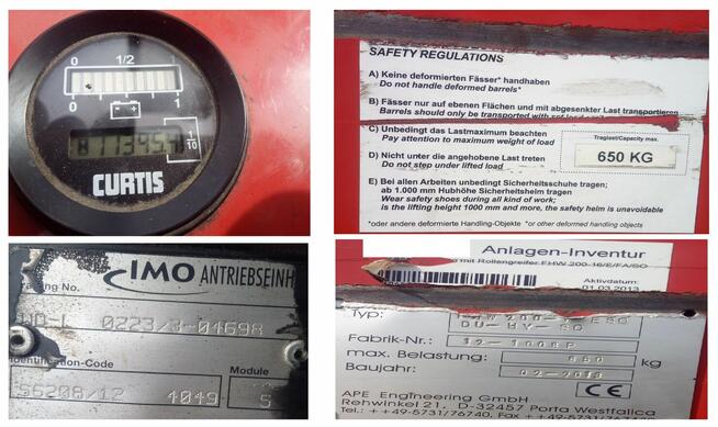 APE elektryczny wózek obrotnica do przewozu bel roli szpuli