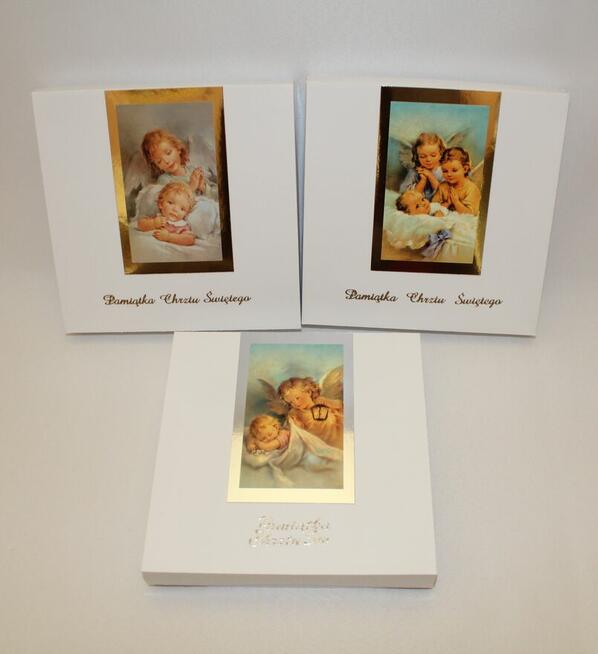 Kartka w Pudełku na Chrzest Święty srebrna i złota chrzciny