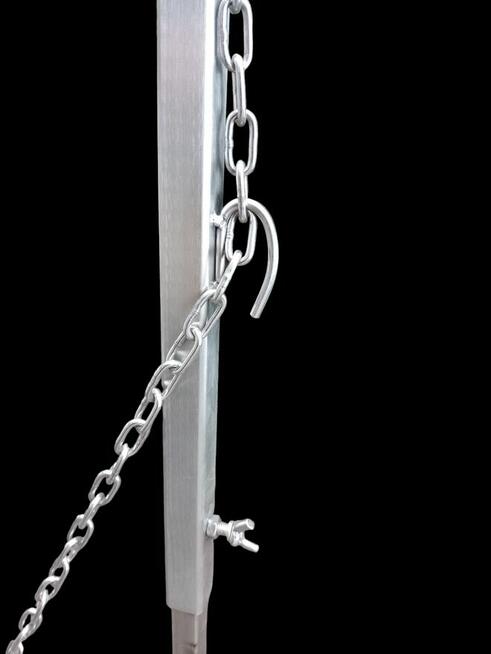 Grill ogrodowy trójnóg z stali nierdzewnej