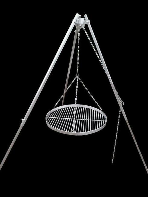 Grill ogrodowy trójnóg z stali nierdzewnej