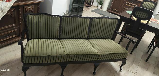 Sofę 3 osobiwą w stylu ludwikowskim + 2 pufy