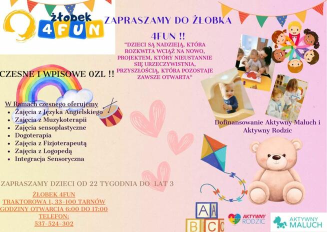 Żłobek 4FUN - rodzinne miejsce dla twojego dziecka