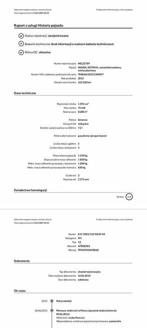 Octavia II 1,6 MPI z LPG Landi Renzo, 2012, kombi, SALON PL