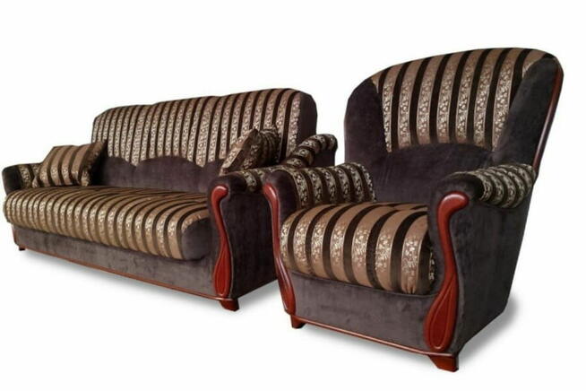 *Ekskluzywny komplet wypoczynkowy DICAPRIO -sofa+2 fotele