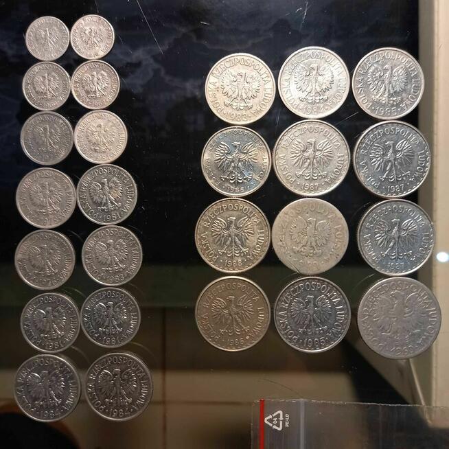 monety obiegowe 1949 - 1988 PRL 26 sztuk całość 2 zł jagody