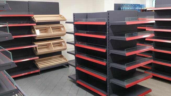 Regał sklepowy gondola, regał metalowy Mago, L1250mm