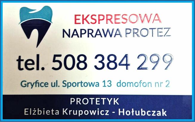 ➤Prace w akrylu- usługi protetyczne Gryfice Sportowa 13/2