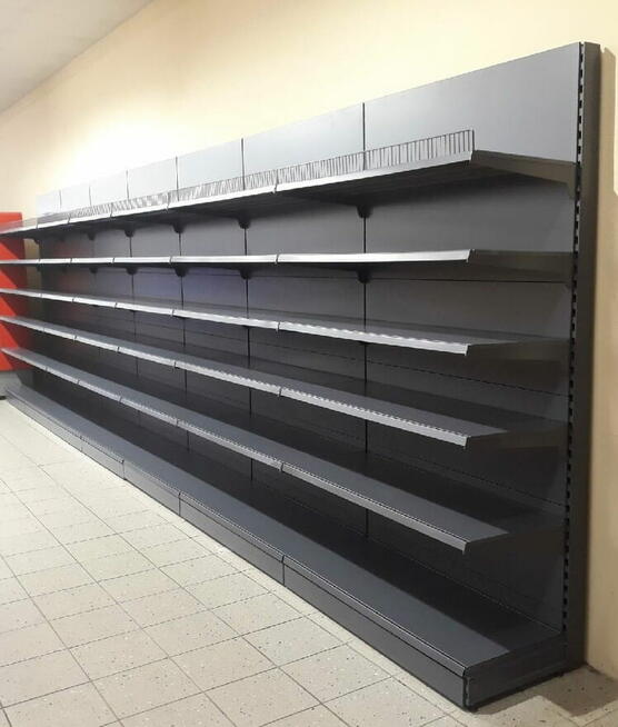 Regał sklepowy przyścienny Mago, regał metalowy L1250mm