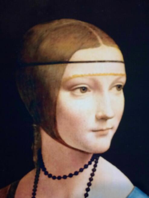 Obraz na płótnie - Dama z gronostajem, Leonardo, 50x70cm