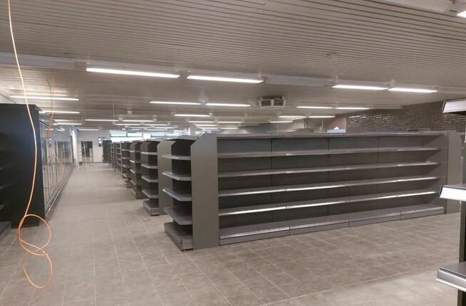 Regał sklepowy gondola, regał metalowy Mago, L1000mm