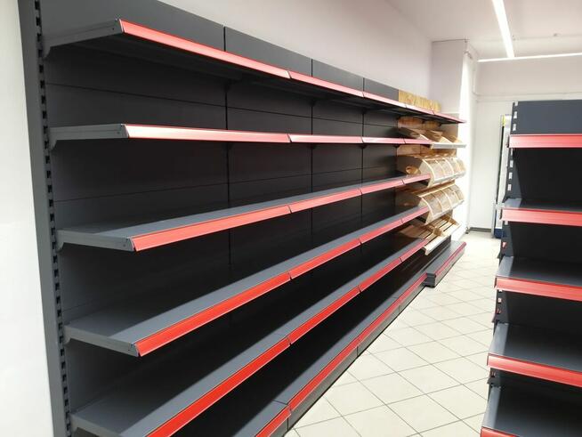 Regał sklepowy przyścienny Mago, regał metalowy L1000mm
