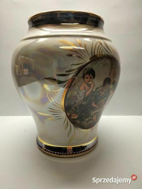 Wazon sygnowana porcelana ,kobalt ,złoto, masa perłowa