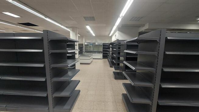 Regał sklepowy gondola, regał metalowy Mago, L1250mm