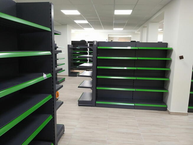 Regał sklepowy gondola, regał metalowy Mago, L1250mm