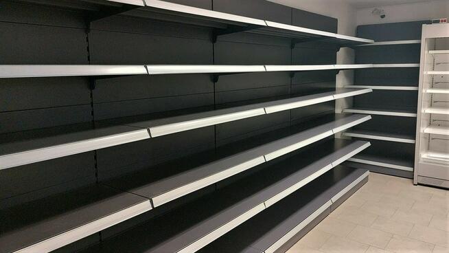 Regał sklepowy przyścienny Mago, regał metalowy L1250mm