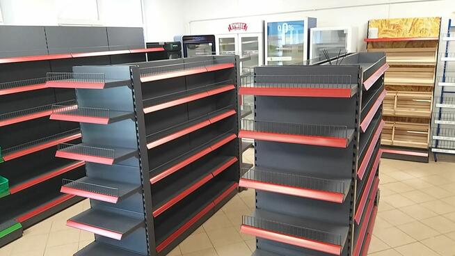 Regał sklepowy szczytowy, regał metalowy czołowy, L800mm