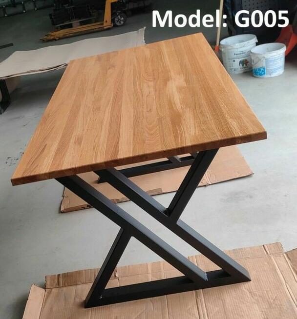 Stół, loft, industrialny, dąb, metal