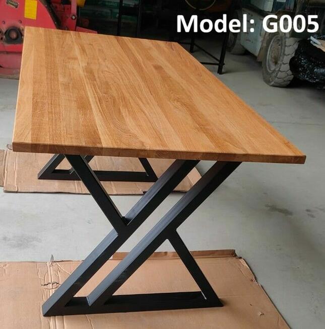 Stół, loft, industrialny, dąb, metal