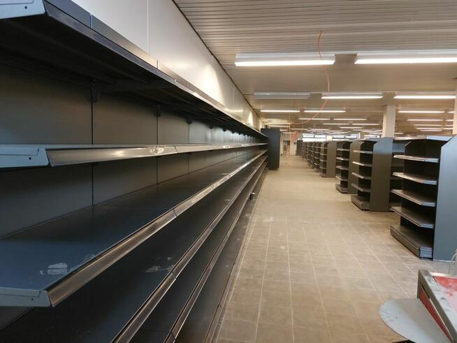 Regał sklepowy przyścienny Mago, regał metalowy L1250mm