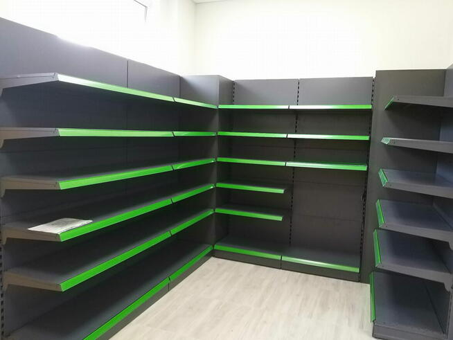 Regał sklepowy przyścienny Mago, regał metalowy L1250mm