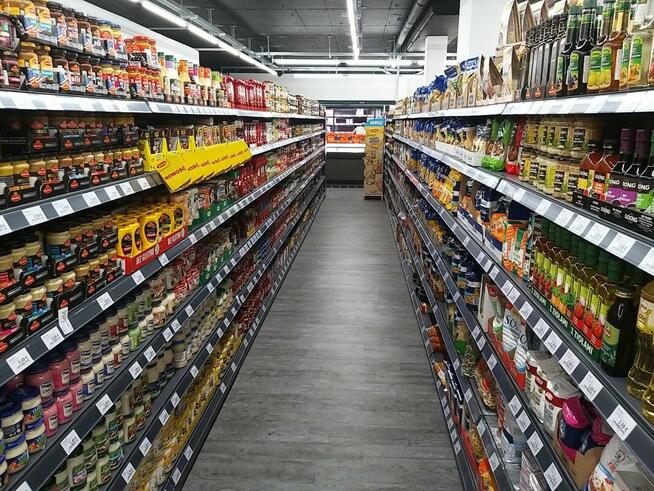 Regał sklepowy gondola, regał metalowy Mago, L1000mm