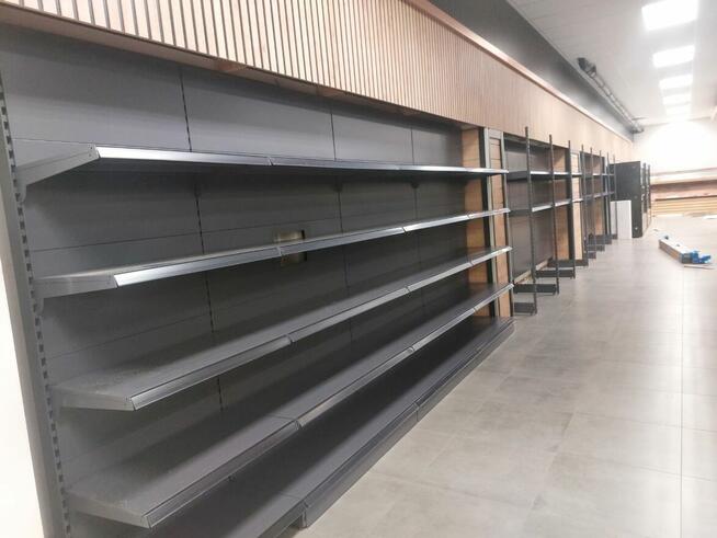 Regał sklepowy przyścienny Mago, regał metalowy L1250mm