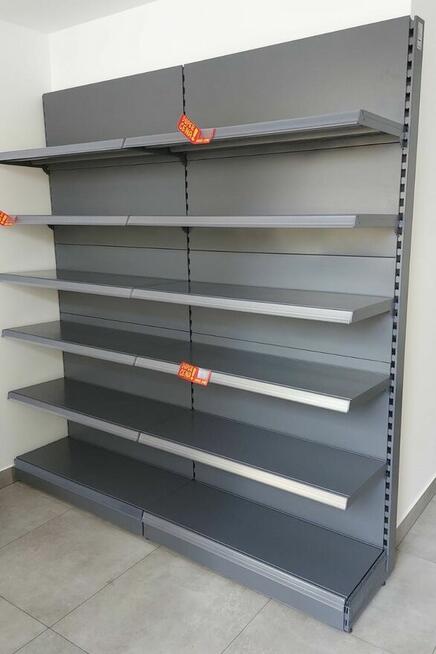 Regał sklepowy przyścienny Mago, regał metalowy L1250mm