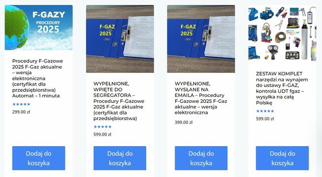 Procedury F-gaz 2024 - wersja elektroniczna na certyfikat