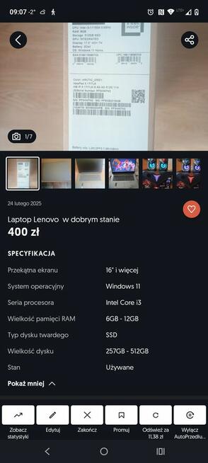 Sprzedam laptopa Lenovo z głośnikami