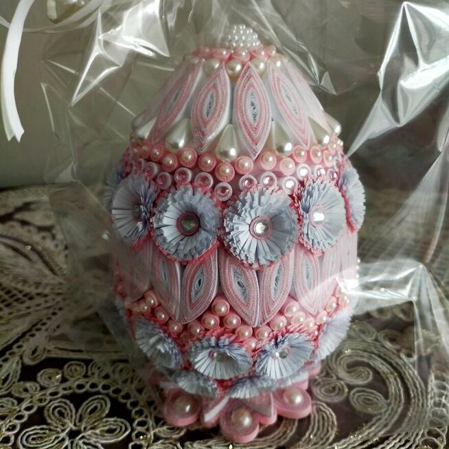 Jajka wielkanocne ręcznie robione quilling elegancki prezent