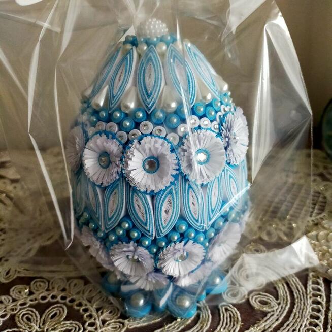 Jajka wielkanocne ręcznie robione quilling elegancki prezent
