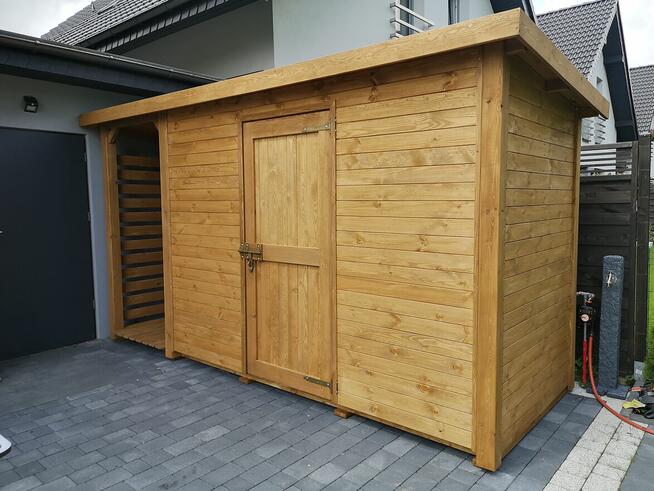 Domek 3 x 1,5m +drewutnia 1 x 1,5m z dachem prostym