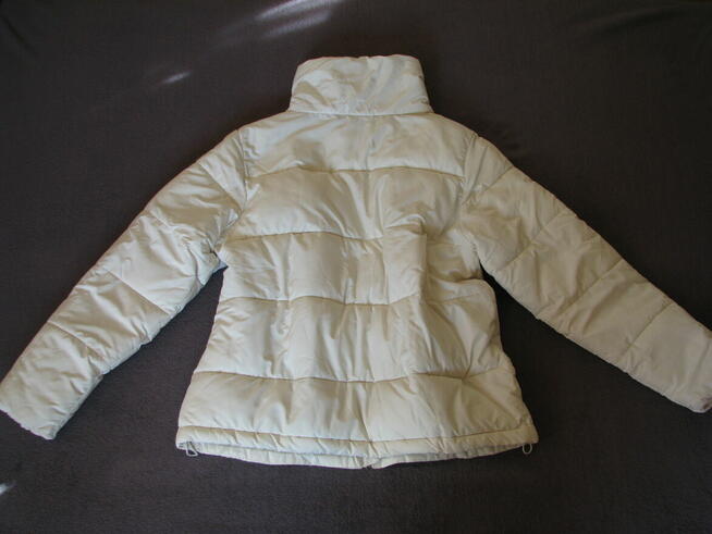 Pikowana, puchata kurtka z wysoką stójką, ecri, rozm 42
