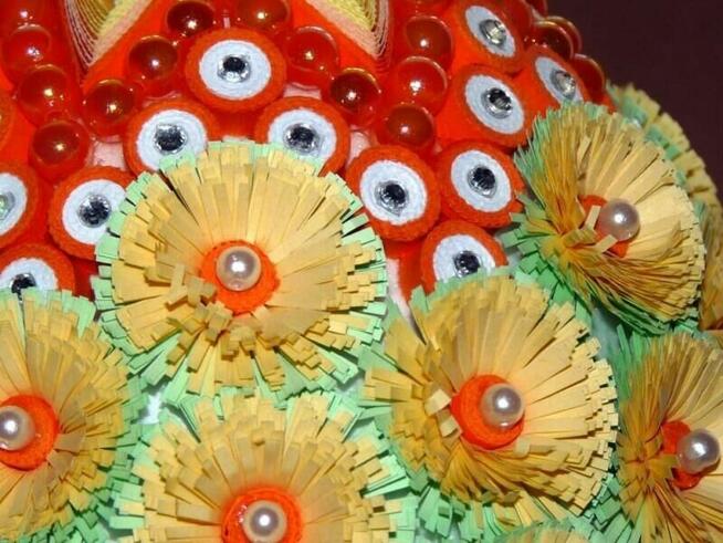 Jajka wielkanocne ręcznie robione quilling elegancki prezent