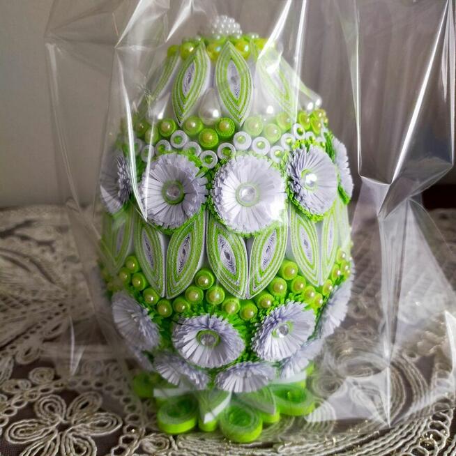 Jajka wielkanocne ręcznie robione quilling elegancki prezent
