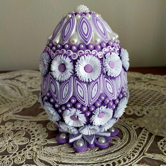 Jajka wielkanocne ręcznie robione quilling elegancki prezent