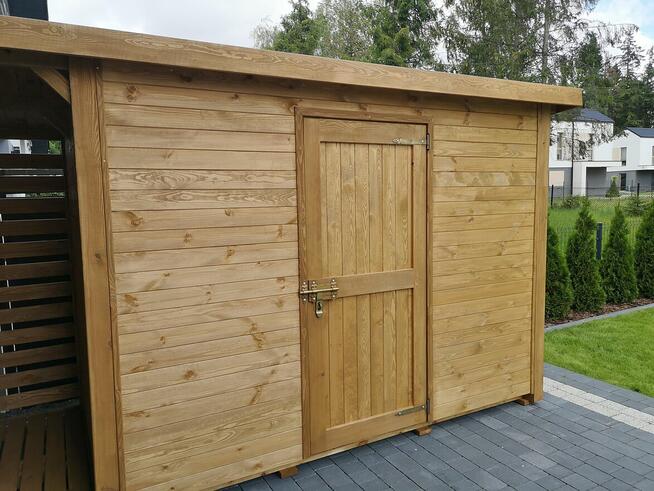 Domek 3 x 1,5m +drewutnia 1 x 1,5m z dachem prostym