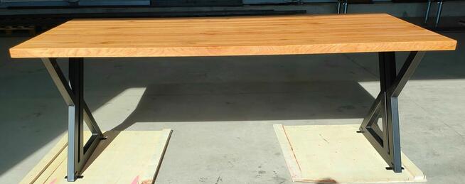 stół dębowy nogi metalowe loft stelaż dąb z sękami