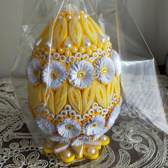 Jajka wielkanocne ręcznie robione quilling elegancki prezent