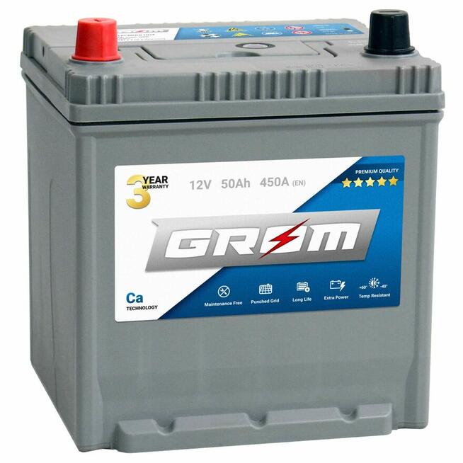 Akumulator GROM Premium 50Ah 450A EN Japan Prawy/Lewy Plus