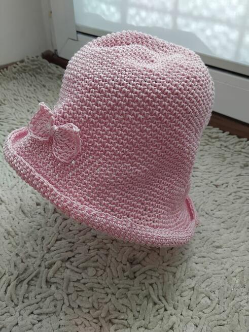 Czapka szydelkowa z bawełny przeciwsłoneczna