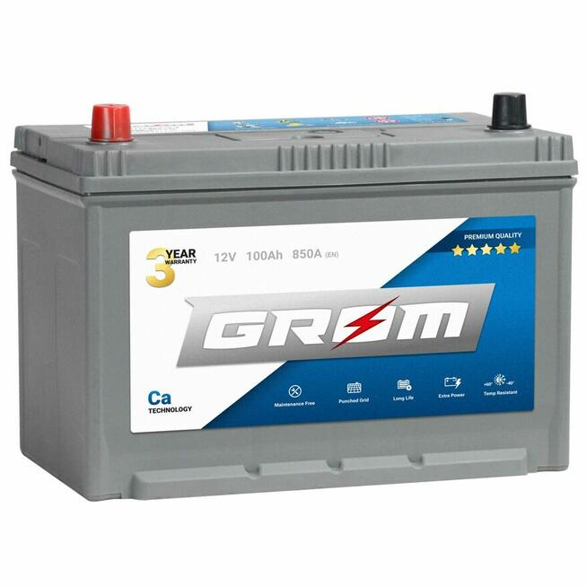 Akumulator GROM Premium 100Ah 850A Japan Lewy/prawy plus