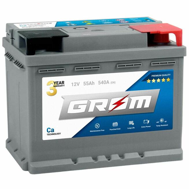 Akumulator GROM Premium 55Ah 540A EN DTR