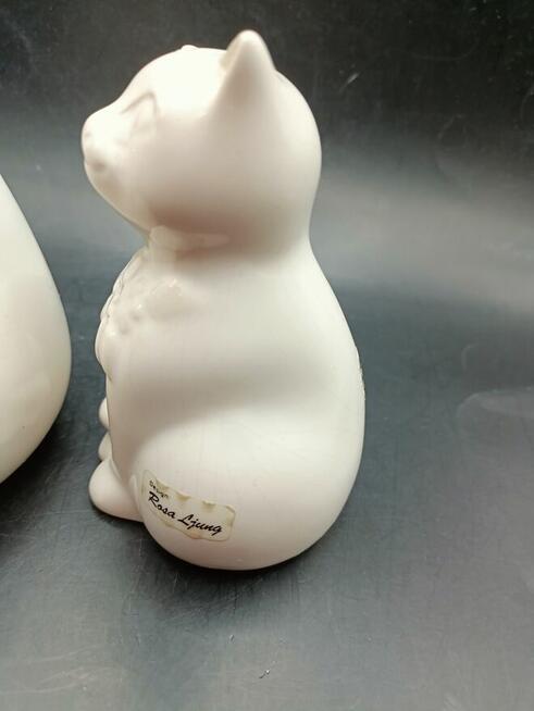 Figurka ceramika para kot kotek biały