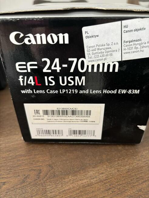 Canon EF 24-70mm f/4L IS USM – idealny stan