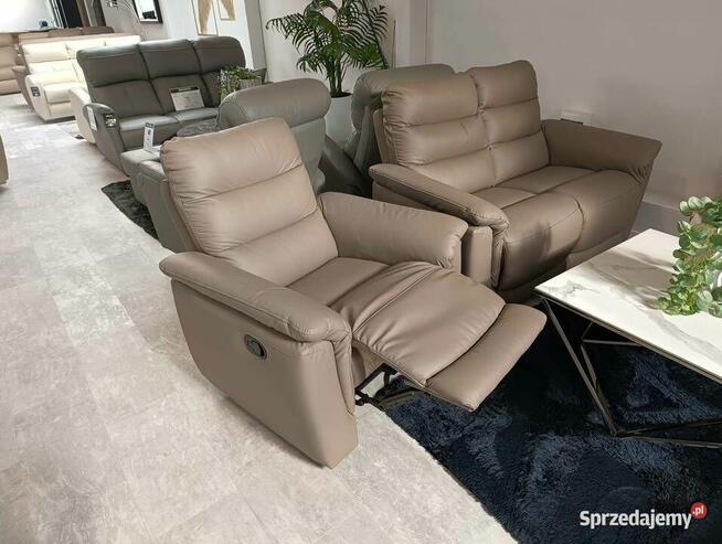 Komplet wypoczynkowy ALEX układ 321 z funkcją relaks! Skóra