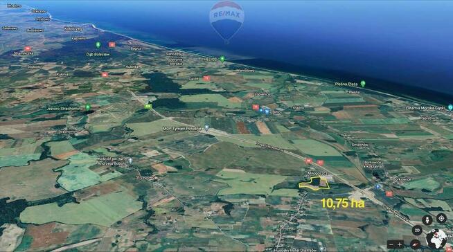 11 ha przy drodze S6/S11. 20 min do Kołobrz