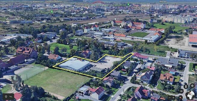 Duży magazyn z placem i biurami w Malborku.